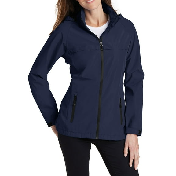 JustBlanks Womens Waterproof Lightweight Polyester Rain Jacket with Zip Off Hood Adjustable Cuffs