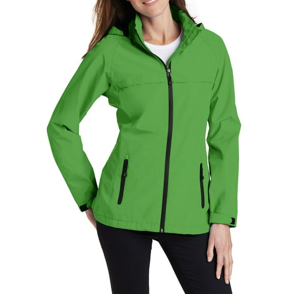 JustBlanks Womens Waterproof Lightweight Polyester Rain Jacket with Zip Off Hood Adjustable Cuffs