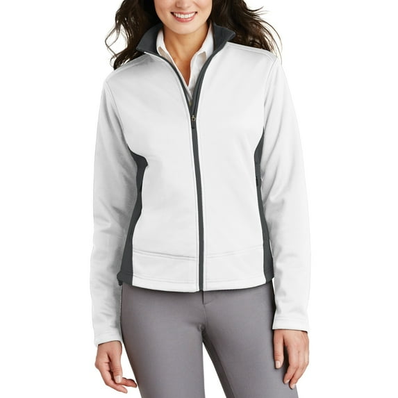 JustBlanks Womens Two Tone Soft Shell Jacket with Full Zip Front Adjustable Hem