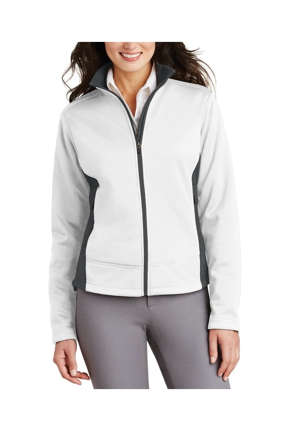 Womens Two Tone Soft Shell Jacket with Full Zip Front Adjustable Hem