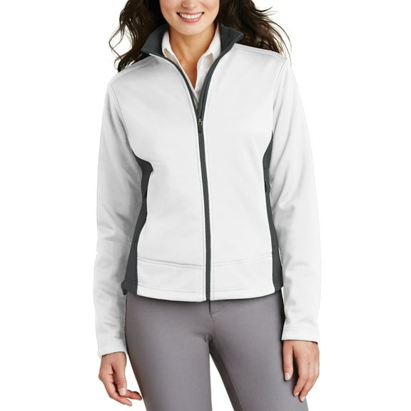 JustBlanks Womens Two Tone Soft Shell Jacket with Full Zip Front Adjustable Hem