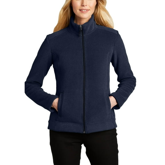 Just Blanks Ladies Ultra Warm Brushed Fleece Jacket , Insignia Blue/ River Blue Navy, 4XL