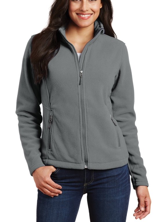 Just Blanks Ladies Value Fleece Jacket Gently Contoured Silhouette, Deep Smoke, 4XL