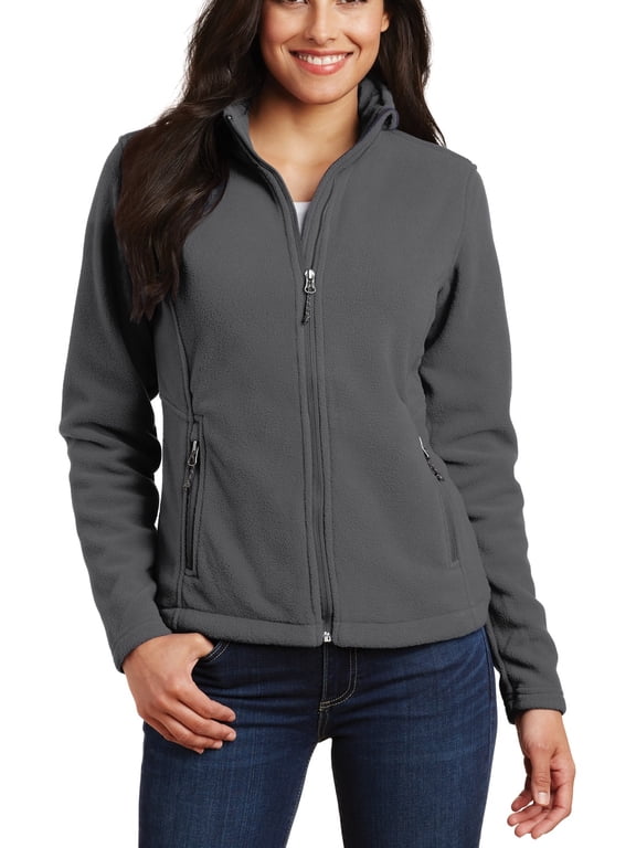 Just Blanks Ladies Value Fleece Jacket Gently Contoured Silhouette, Iron Grey, 4XL