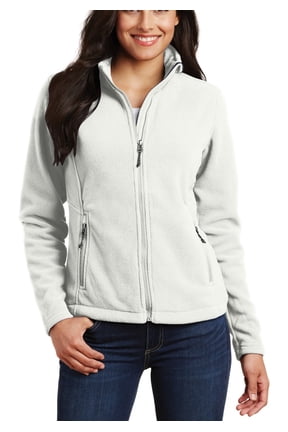 Just Blanks Ladies Value Fleece Jacket Gently Contoured Silhouette, Winter White, 4XL