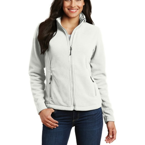 Just Blanks Ladies Value Fleece Jacket Gently Contoured Silhouette, Winter White, 4XL