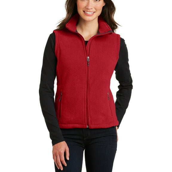 JustBlanks Womens Value Midweight Fleece Vest Polyester Gently Contoured Fit Stand Up Collar Sleeveless