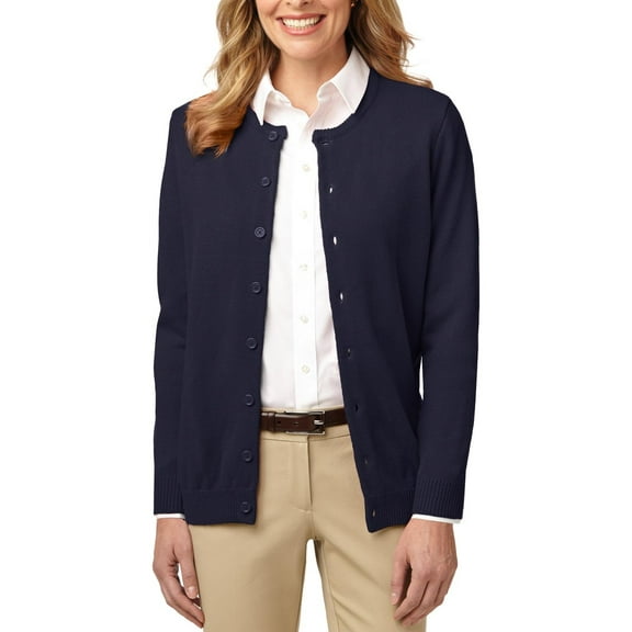 JustBlanks Ladies Value Jewel Neck Cardigan Sweater Lightweight Acrylic Knit Ribbed Cuffs Hem