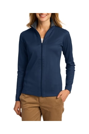 Just Blanks Ladies Vertical Texture Full-Zip Jacket, Regatta Blue/ Iron Grey, 4XL