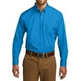 thumbnail image 1 of JustBlanks Mens Long Sleeve Carefree Poplin Shirt Cotton Polyester Button Down Collar, 1 of 1