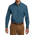 thumbnail image 1 of JustBlanks Mens Long Sleeve Carefree Poplin Shirt Cotton Polyester Button Down Collar, 1 of 1