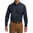 thumbnail image 1 of JustBlanks Mens Long Sleeve Carefree Poplin Shirt Cotton Polyester Button Down Collar, 1 of 1