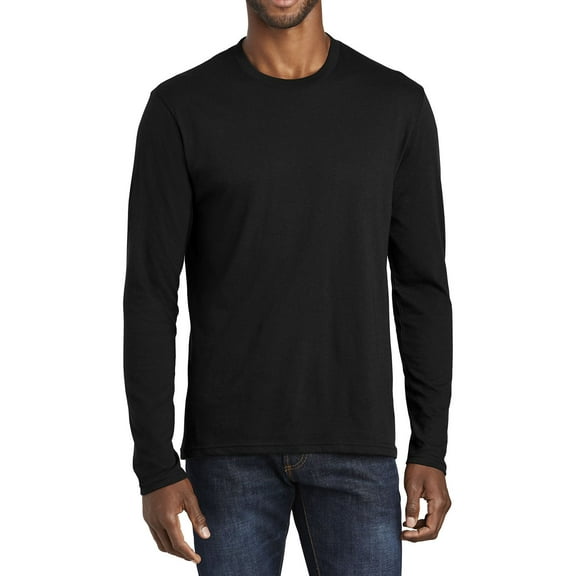 JustBlanks Long Sleeve Blend Soft Cotton Polyester Rib Knit Neck Classic Fit T Shirt