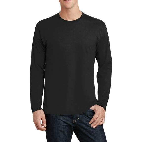 Just Blanks Long Sleeve Fan Favorite Tee, Jet Black, 4XL