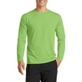 thumbnail image 1 of JustBlanks Long Sleeve Performance Blend Moisture Wicking Cotton Poly with Rib Knit Collar T Shirt, 1 of 1