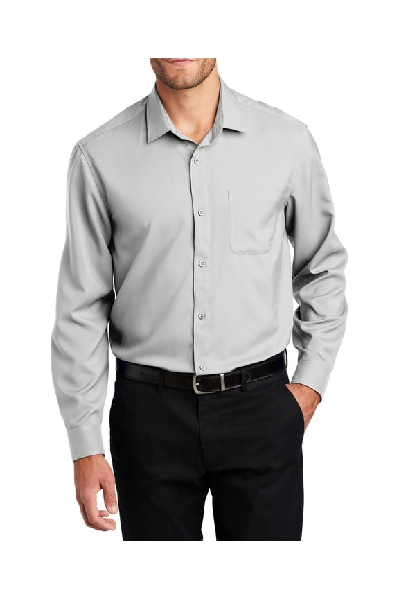 Long Sleeve Performance Staff Shirt Moisture Wicking Polyester with Open Collar