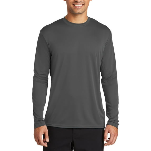 JustBlanks Long Sleeve Performance Moisture Wicking Polyester Crew Neck T Shirt