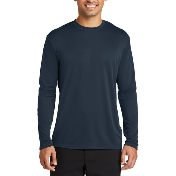 JustBlanks Long Sleeve Performance Moisture Wicking Polyester Crew Neck T Shirt