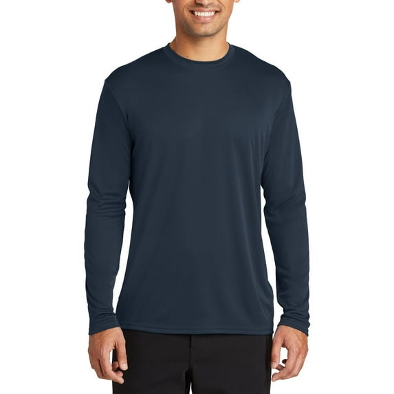 JustBlanks Long Sleeve Performance Moisture Wicking Polyester Crew Neck T Shirt
