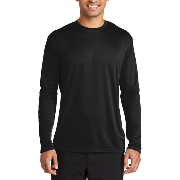 JustBlanks Long Sleeve Performance Moisture Wicking Polyester Crew Neck T Shirt