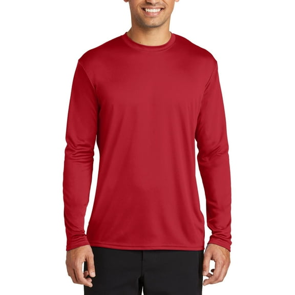 JustBlanks Long Sleeve Performance Moisture Wicking Polyester Crew Neck T Shirt