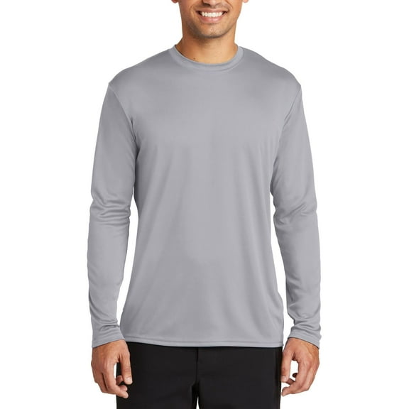 JustBlanks Long Sleeve Performance Moisture Wicking Polyester Crew Neck T Shirt
