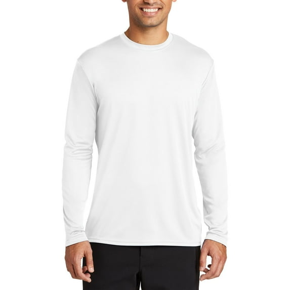 Just Blanks Long Sleeve Performance Tee Moisture Wicking Technology To Keep You Cool, White, 4XL