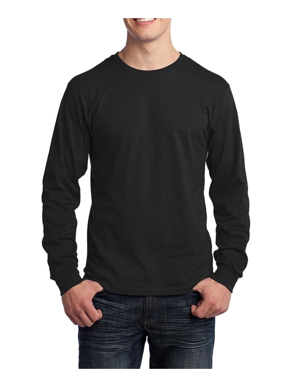 Just Blanks Long Sleeve T-Shirt – Soft, Comfortable, Durable Cotton Tee for All Seasons, Jet Black, 4XL