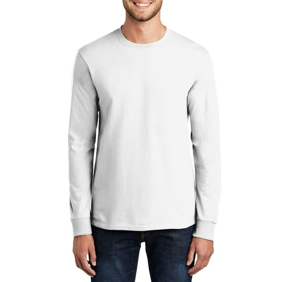 JustBlanks Long Sleeve Essential T Shirt Double Needle Hem Rib Knit Cuffs Coverseamed Neck