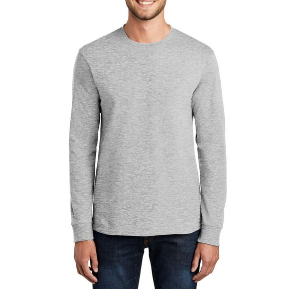 Just Blanks Long Sleeve T-Shirt – Soft, Durable Cotton Tee with Classic Fit and Ribbed Collar, Ash, 4XLT