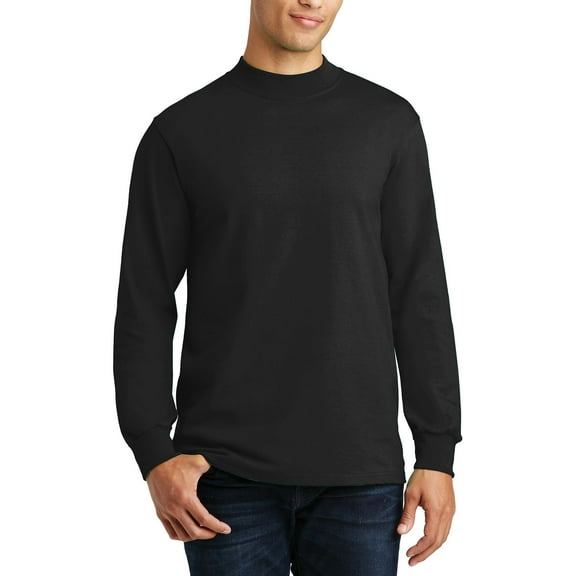 JustBlanks Essential Mock Turtleneck Shirt 100 Cotton Rib Knit Collar Cuffs