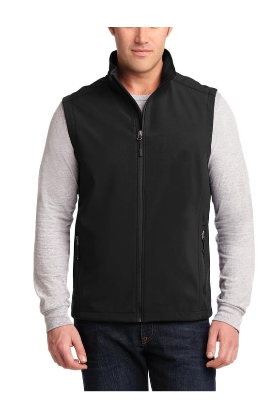 Just Blanks Men's Core 365 Vest Lightweight, Water-Resistant, Windproof, Versatile Outerwear Core Soft Shell, Black, 4XL