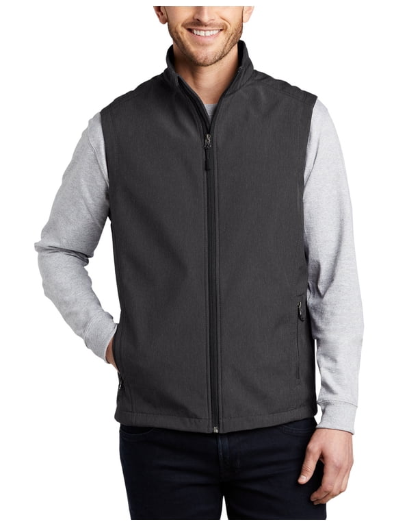 Core Soft Shell Vest Water Resistant Windproof Fleece Lined Zip Front Multiple Colors