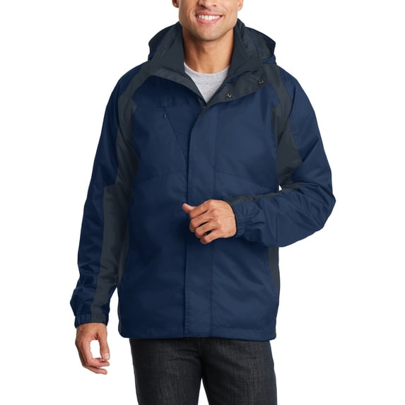 JustBlanks Mens 3 in 1 Waterproof Wind Resistant Polyester Jacket with Detachable Hood Inner Fleece Liner