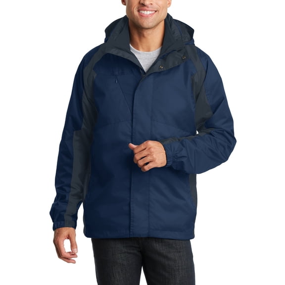 JustBlanks Mens 3 in 1 Waterproof Wind Resistant Polyester Jacket with Detachable Hood Inner Fleece Liner
