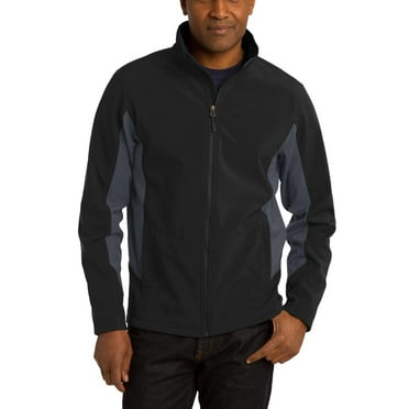 Just Blanks Men's Essential Jacket - Lightweight, Water-Resistant, Windproof, Versatile Outerwear, Black/ Battleship Grey, 2XL