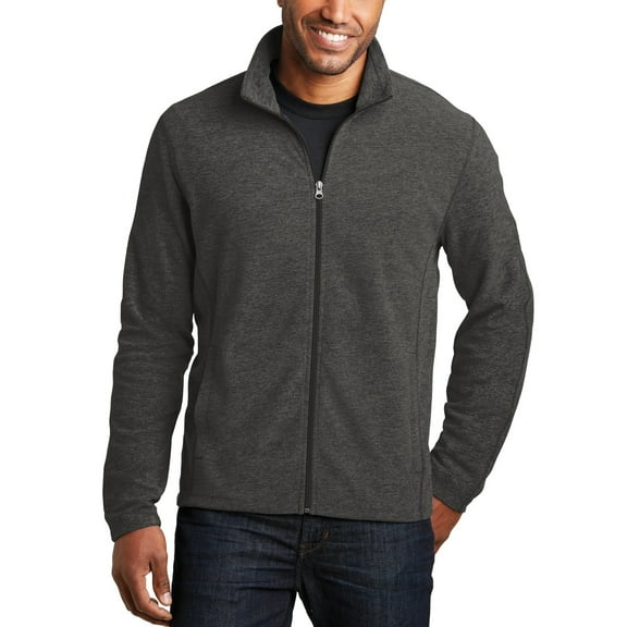 Just Blanks Men's Full-Zip Soft Shell Jacket - Water-Resistant, Windproof, Durable Outerwear, Black Charcoal Heather, 4XL