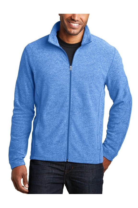 Just Blanks Men's Full-Zip Soft Shell Jacket - Water-Resistant, Windproof, Durable Outerwear, Light Royal Heather, 4XL