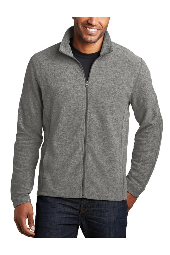 Just Blanks Men's Full-Zip Soft Shell Jacket - Water-Resistant, Windproof, Durable Outerwear, Pearl Grey Heather, 4XL