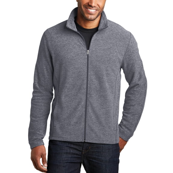JustBlanks Mens Heather Microfleece Full Zip Jacket Lightweight Warmth Comfort