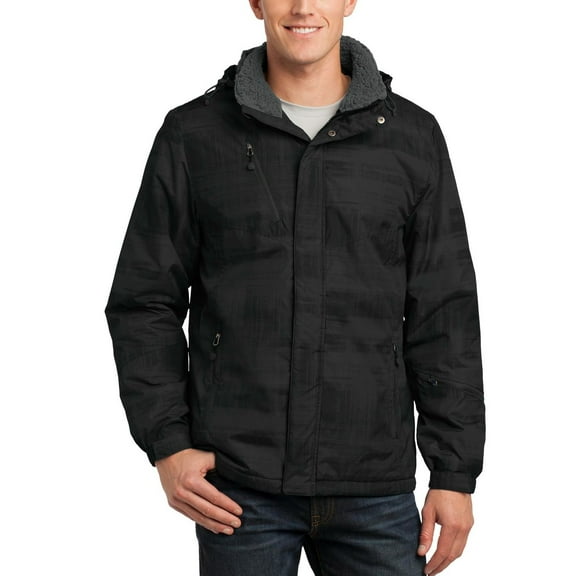 JustBlanks Mens Brushstroke Print Insulated Polyester Jacket with Fleece Lining Full Zip Water Resistant
