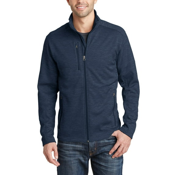 JustBlanks Digi Stripe Fleece Jacket with Zippered Pockets Polyester Stand Up Collar Long Sleeves