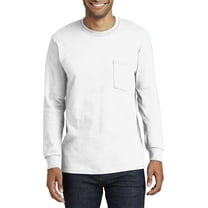 Just Blanks Men’s Long Sleeve Essential Tee, White, 4XLT