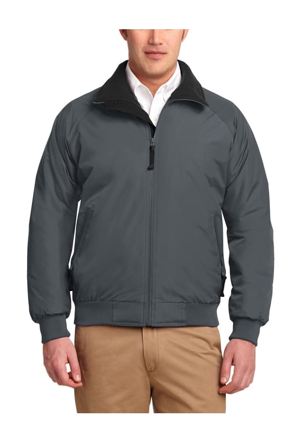 Mens Water Resistant Teklon Nylon Full Zip Fleece Lined Bomber Jacket with Rib Knit Cuffs Waistband
