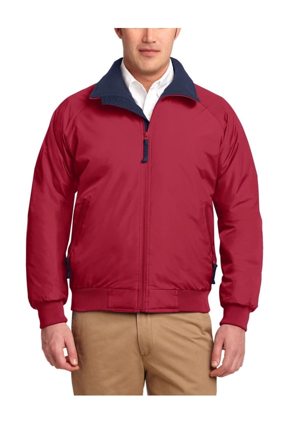 Mens Water Resistant Teklon Nylon Full Zip Fleece Lined Bomber Jacket with Rib Knit Cuffs Waistband