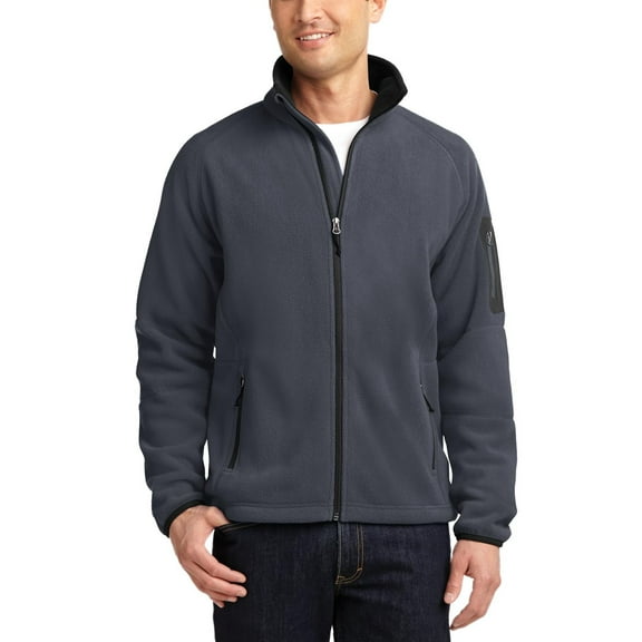 JustBlanks Enhanced Value Fleece Full Zip Jacket Polyester Contrast Collar Zippered Pockets Adjustable Hem
