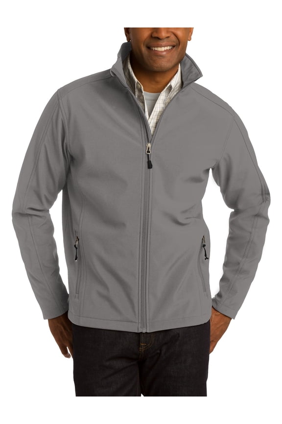 Just Blanks Men's Tech Fleece Jacket - Lightweight, Breathable, Zippered Pockets, Versatile Outerwear, Deep Smoke, 4XL
