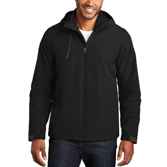 Just Blanks Merge 3-in-1 Jacket Full Microfleece Inner Can Be Layered Together Or Worn Separately, Deep Black, 4XL