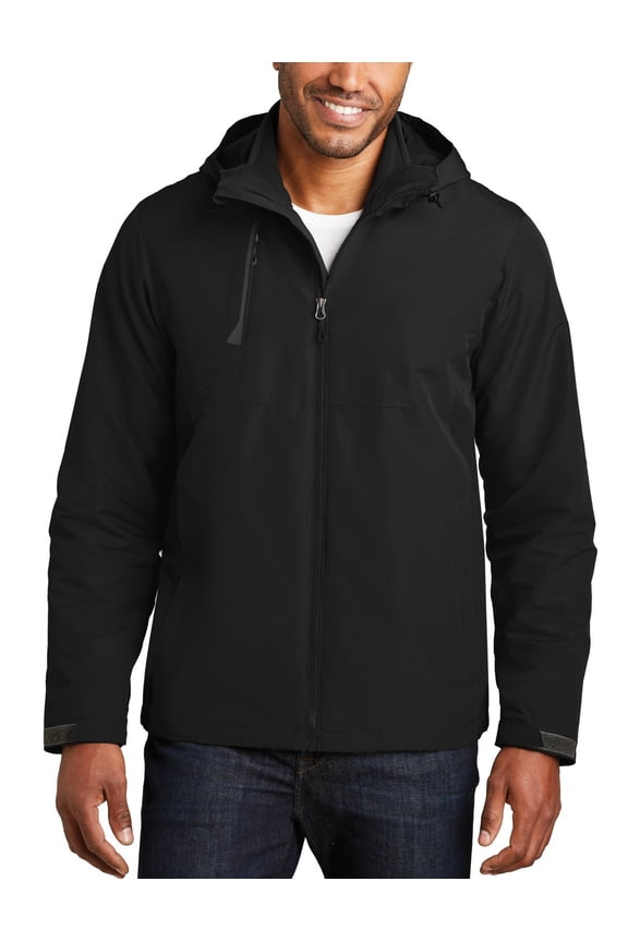 3 in 1 Weather Resistant Jacket with Removable Fleece Liner Adjustable Hood Zip Pockets