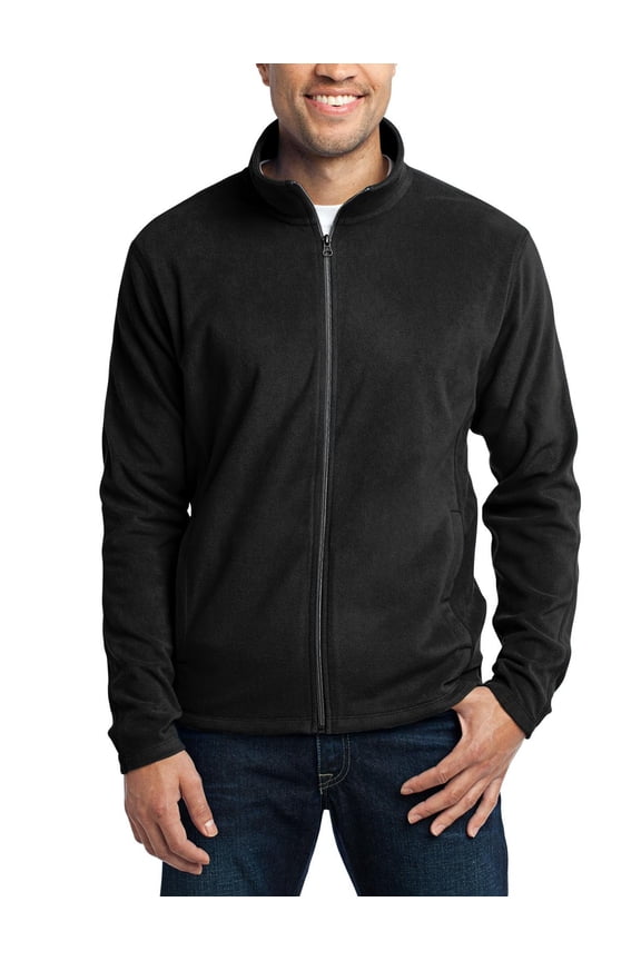 Just Blanks Microfleece Jacket Clear Coil Zippers With Dyed To Match Chain Stitching And Taping, Black, 4XL